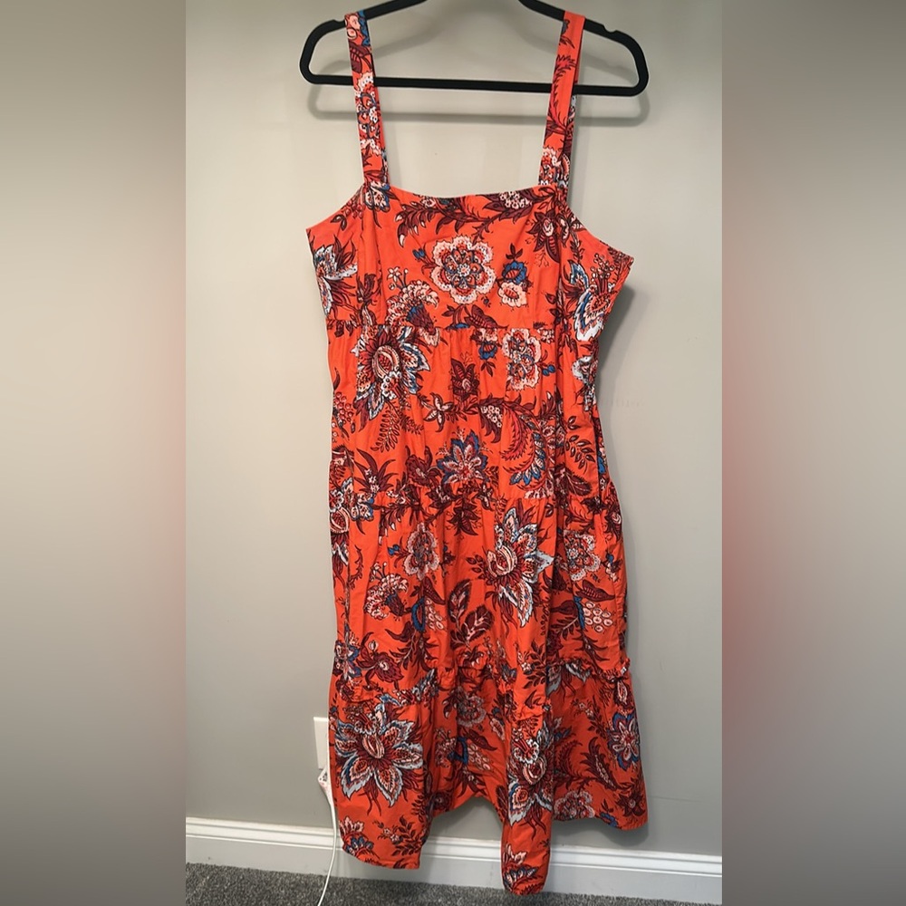 RHODE Orange Ruched Sundress